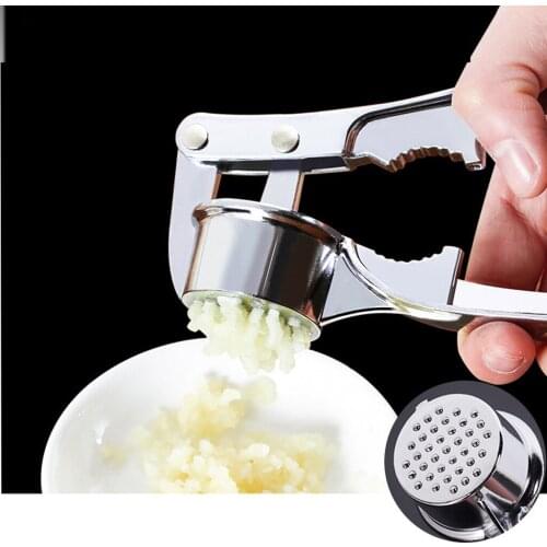 Garlic Press Crusher Squeezer Masher Home Kitchen Mincer Tool Stainless Steel Multifunction Sandwiched walnut Bottle opener