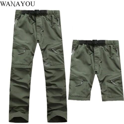 WANAYOU Removable Mens Hiking Pants,Stretch Elastic Trekking Pant For Male,Breathable Quick Dry Soft Mountain Climbing Trousers