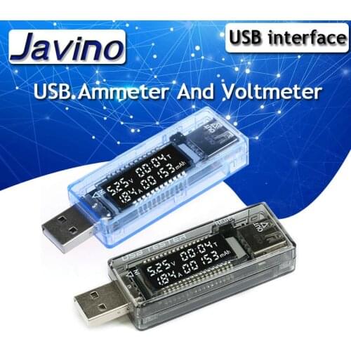 Gray / Blue USB voltmeter and ammeter mobile power supply tester battery capacity tester power