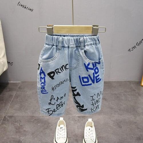 Summer Cotton Shorts For Boys Girls Fashion Kids Jeans Baby Boy Short Pants Blue Color Pockets Kids Denim Shorts Sports Pants
