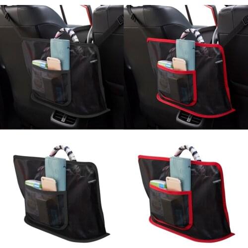 Universal Car Seat Net Pocket Handbag Holder Organizer Seat Side Storage Mesh Net Bag Car Travel Storage Bag Auto Accessories
