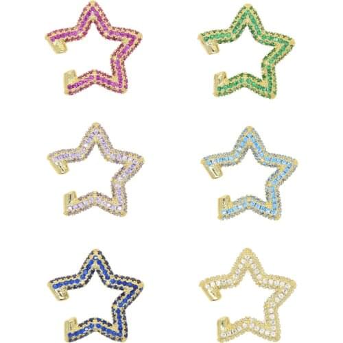 Punk Five-pointed Star Ear Cuff Clip on Earrings for Women Gold Color Rock Pea Earings Without Piercing Pendientes Mujer