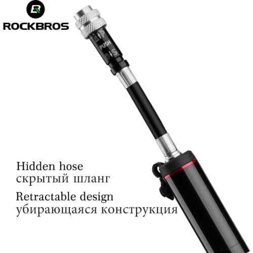 ROCKBROS Bike Bicycle Pump Aluminum Alloy 150PSI/260PSI High Pressure Mini Air Pump For Bike Cycling Tire Inflator MTB