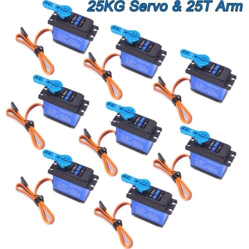 High Quality Update RC Servo 25KG Full Metal Gear Digital Servo Baja Servo Waterpro of Version & 25T Arm for cars RC toy Parts