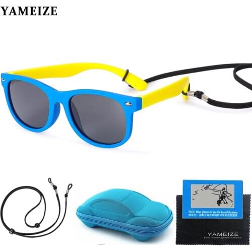 YAMEIZE Flexible Polarized Kids Sunglasses TR90 Boys Girls Flexible Safety Frame Sun Glasses Fashion Eyewear For Baby UV400