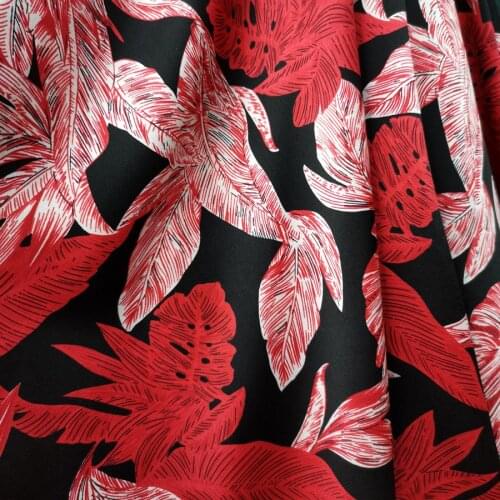 Fashion Leaf Dress satin Pajamas Trousers fabric patchwork shirt scarf textile polyester