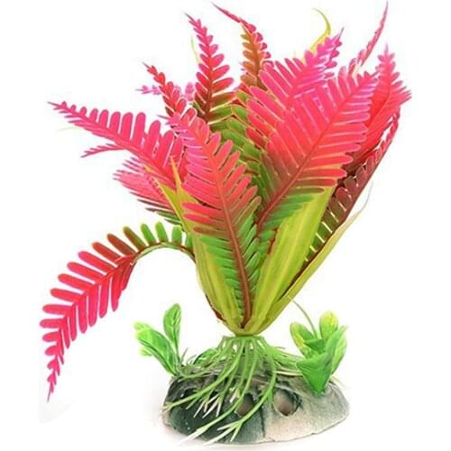 1Pcs Artificial Ceramic Base Water Plant Aquarium Decorations Plants Fish Tank Grass Flower Ornament Decor Aquatics Accessories