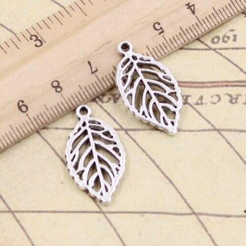 10pcs Charms Hollow Tree Leaf 27x13mm Tibetan Silver Color Pendants Antique Jewelry Making DIY Handmade Craft