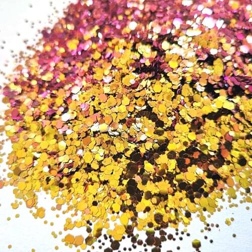 1000g/Bag Nail Glitter Chameleon Chunky Sequins Super-Shiny Laser Sparkle Mix Size Solvent Resistant Nail Art Flakes Bulk SB-48