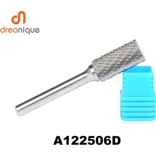 2pcs/lot A122506 carbide A cylinder 12*25mm head rotary burr file cutter grinding and abrasive tools 6mm shank milling bits