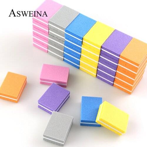 20 Pcs/lots Mini Nail Buffer Block Nail Art Sanding Files 6 Colors Sponge Colorful Manicure Tips Nail Polish Gel Clean Tools