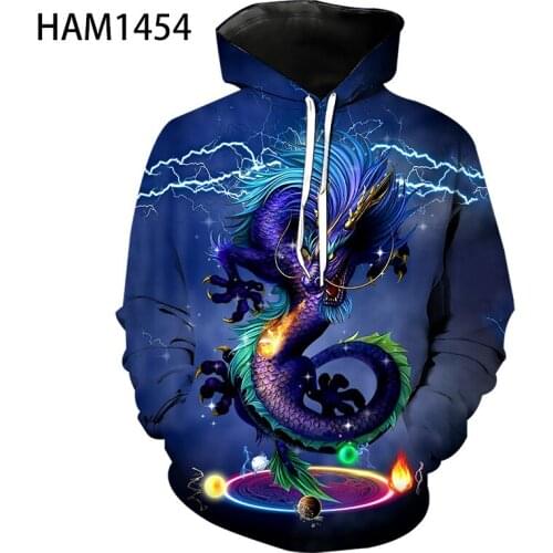 2021 mens Hoodie spring summer 3D printing cool China Dragon youth leisure street style long sleeve
