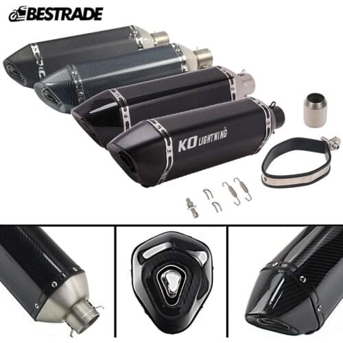 470mm Motorcycle 38-51mm Exhaust Muffler Tail Pipe With DB Killer Escape Universal for Street Dirt Bike Scooter Silencer Tips