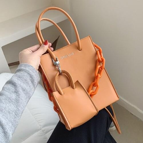 Acrylic Candy Color Chain Designer Mini PU Leather Crossbody Bags For Women 2021 Winter Branded Trendy Shoulder Handbag Totes