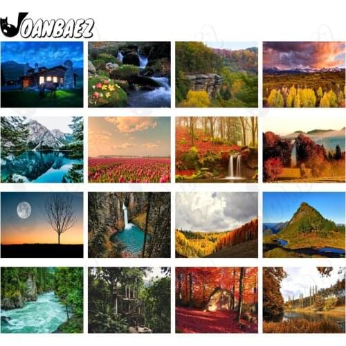 Mountain Forest Landscape Diamond Painting 5D Diy Wall Art Spectacular Valley Sunset Round Diamond Inlaid Home Room Decoration