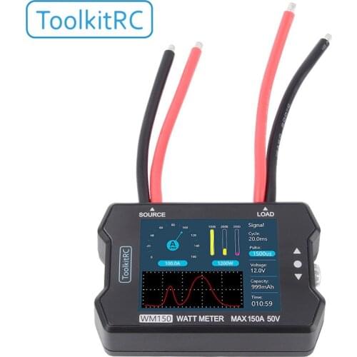 ToolkitRC WM150 150A 50V Watt Meter Power Analyzer LCD Display Power Voltage Current Tester PWM Output For RC FPV Drone