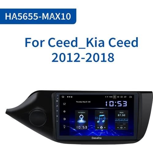Dasaita 9" IPS Screen Car Android 9.0 TDA7850 for Kia ceed Radio 2012 2013 2014 2015 2016 Auto Stereo Navigation 64G ROM MAX6