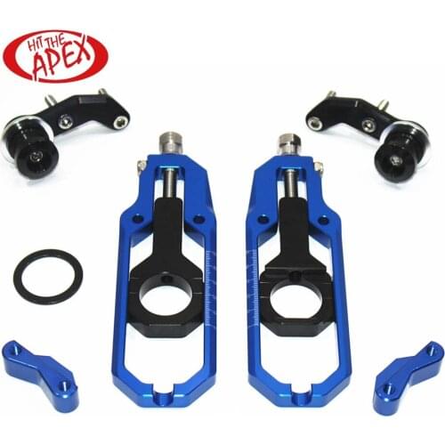 For Suzuki GSXR 1000 2009-2016 GSXR1000 Motorcycle CNC Chain Adjusters Tensioners Catena Rear Axle Spindle with Swing arm Spools