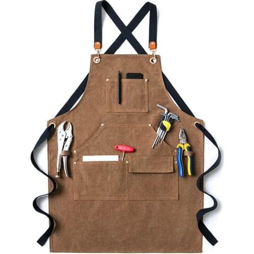 Apron Canvas Fashion Gardening Woodwork Hand-made Pottery Barber Studio Mens and Womens Overalls