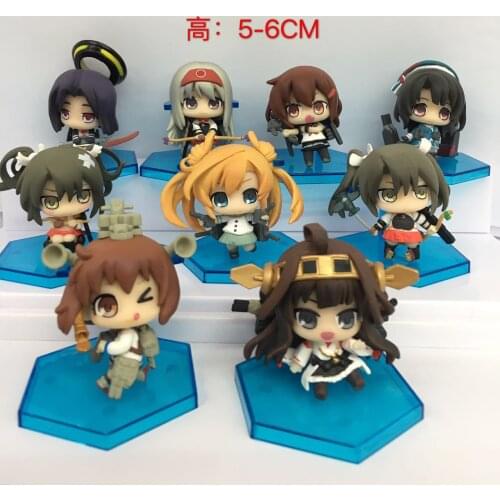 Hot-selling 9pcs/lot 5-6cm pvc Japanese anime figure Kantai Collection Q version action figure collectible model toys brinquedos