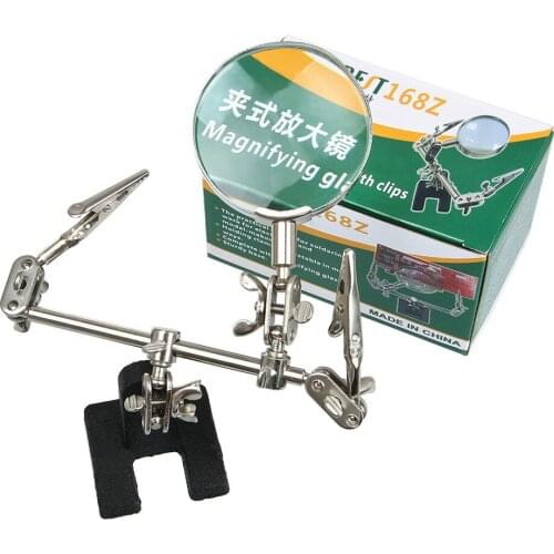 Hot Sale! Top Quality 3D Printer Third Hand Soldering Iron Stand Helping Clip-on Magnifying Glass Magnifying Tool