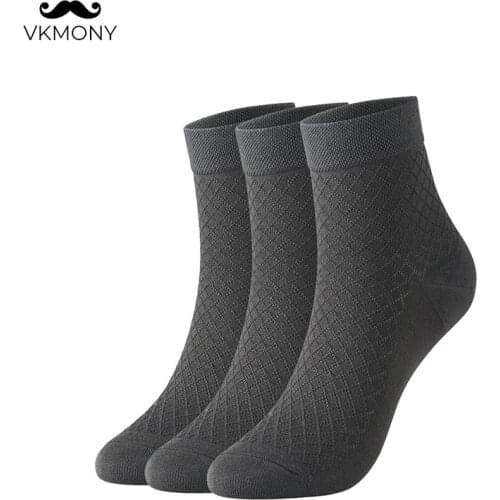Cotton socks lattice pattern men socks brand solid color man socks 3 pairs/lot large size socks (EU 39-46) (US 7.0-12.0) VKMONY
