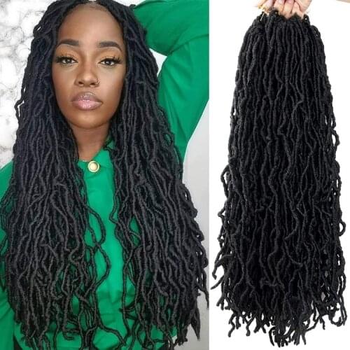 New Fuax Lock Crochet Pre Circulation Natural Goddess Artificial Soft Hook Crochet Synthetic Fiber Long Hair Extension