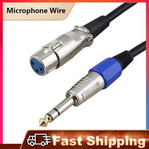 1/2/3/5/10m Microphone Wire Cord XLR Female To Jack 6.35/6.5mm Male Plug Audio Lead Microphones Cable UY8