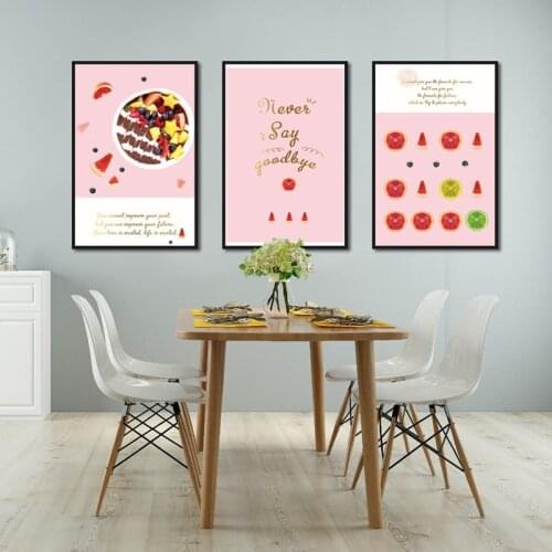 Canvas Painting Posters Fashion Fresh Pink Background Wall Art Pictures Fruit Photos For Living Room Home Kitchen Decoration
