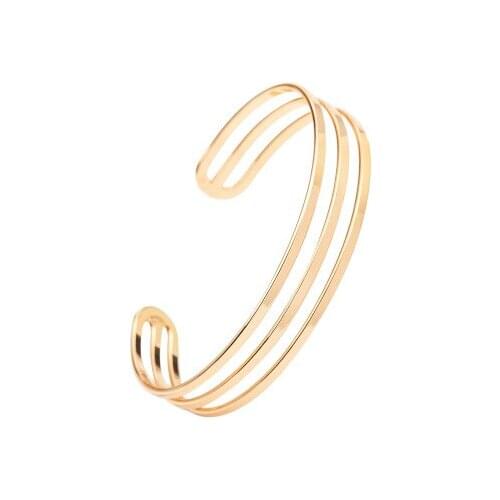 Korean Glossy Bracelet Fashionable Wild Three-layer Bracelet Simple Classic Open Bracelet