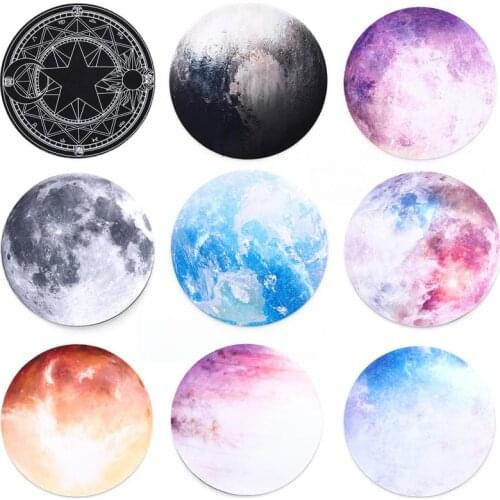 Round Mouse Pad Planet Series Mat Earth/Venus/Mars/Mercury/Jupiter/Pluto/Rainbow Moon/Black Moon Computer Game Pad Non-slip