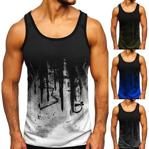 2021 Summer gym clothing singlets bodybuilding stringer top men fitness shirt muscle guys sleeveless vest top