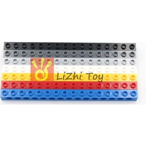 Lizhi Technic 3703 Brick 1x16 with Hole Thick Bricks Model Building Blocks Technic Parts Compatible Accessories Mechanical
