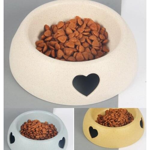 Heart Pet Bowl Plastic Creative Non-slip Cute Pet Feeding Bowl Cat Water Bowl Pet Feeding Cat Water Bowl Product Supplies