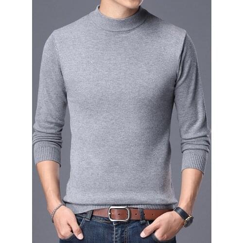 Men Sweaters Pullover 2021 Spring New Cotton O-Neck Solid Sweater Jumpers Autumn Male Slim Knitwear Brand bottoming shirt top