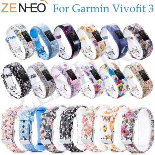 NEW Silicone Bracelet Wristband for Garmin Vivofit 3 Soft Replacement Decorative Pattern Adjustable Strap for Garmin JR /JR2