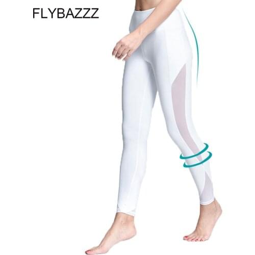 New Women Yoga Compression Pants Sexy Mesh Leggings Pants Elastic Tights Fashion Yoga Capri with Pocket for Workout Gym Jogging