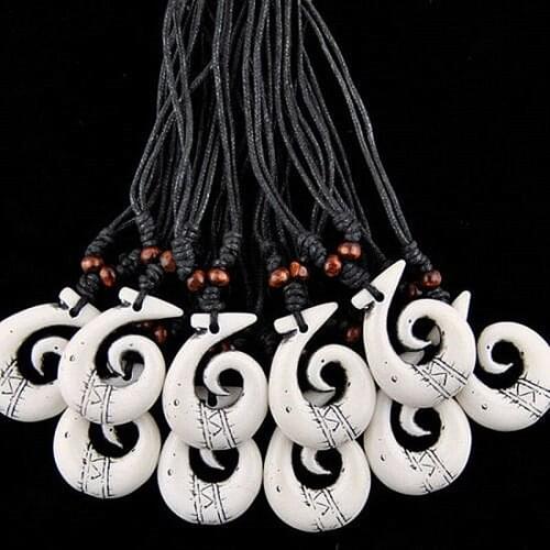 Wholesale 12pcs Cool MAN WOMEN surfing Fish Hook pendants Necklaces NZ the koru necklaces MN622