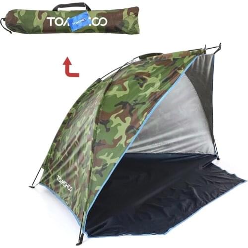 Outdoor Beach Tent Sunshine Shelter 2 Person Sturdy 170T Polyester Sunshade Tent for Fishing Camping Hiking Picnic Park