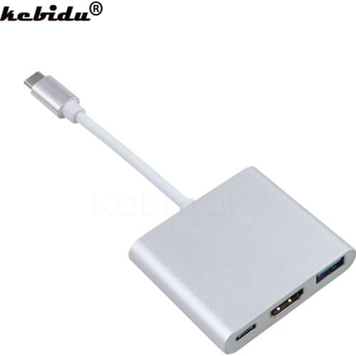 3 in 1 Male to Female USB-C USB 3.1 Type-C To HDMI-compatible 4K USB 3.0 Charging Adapter conventer For Macbook Air 12 Converter