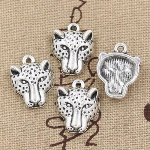 6pcs Charms Panther Leopard Head 19x15mm Antique Making Pendant fit,Vintage Tibetan Silver color,DIY Handmade Jewelry