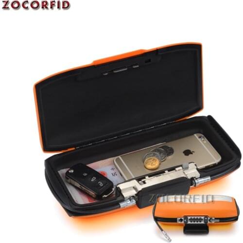 Portable Outdoor/Indoor Sports Storage Beach Safe Box with Combination Lock and Safety Cable Key Keeper Password Storage Box