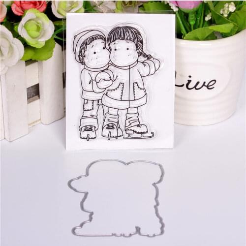Figure Pattern Transparent Silicone Stamp And Metal Die/Seal For DIY Scrapbooking/photo Album Decorative Clear Stamp Sheets