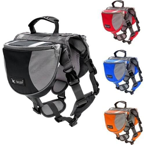 Dog Backpack Harness Quick Release Carriers Dog Pack Hound Travel Camping Hiking Saddle Bag Rucksack for Large Pet Dog Pitbulls