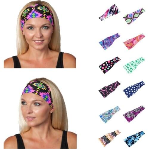 Printing Sports Headband Women Fashion Hair Bands Running Fitness Yoga Headwear Female Stretch Wash Makeup Hair Accessories