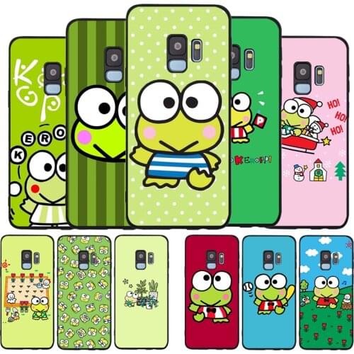 Cute green frog Keroppi Black TPU Silicone Soft Phone Case For Samsung Galaxy S20 S10 S9 S8 Plus Lite NOTE 10 9 8 S7 EDGE