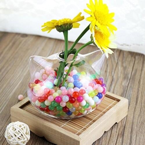 Cat Glass Vases Clear Flower Plant Terrarium Container Hanging Vase Wedding Decor Garden Ornaments Hanging Planter