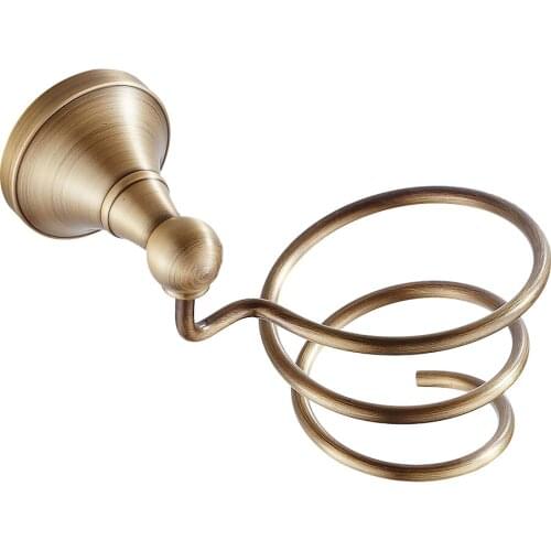 Bathroom Wall Mounted Antique Hair Dryer Rack Straightener Storage Holder