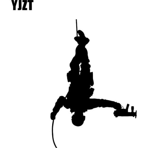 YJZT 10.4*15.5CM Interesting Soldier Gun Car Sticker Vinyl Decoration Motorcycle Accessories Black/Silver C12-0341