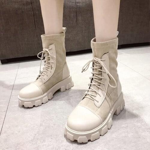 Black Sock Boots Women 2021 New Punk Gothic Shoes Ankle Boots Platform Shoes Women White Sock Boots Botas De Mujerd55